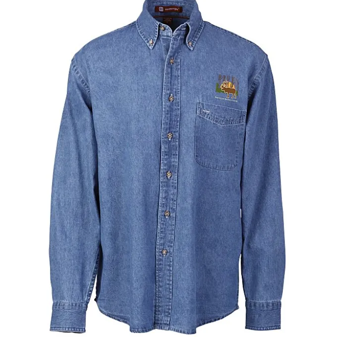 Washed Denim Long Sleeve Shirt - Men's