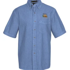 Washed Denim Short Sleeve Shirt - Men's