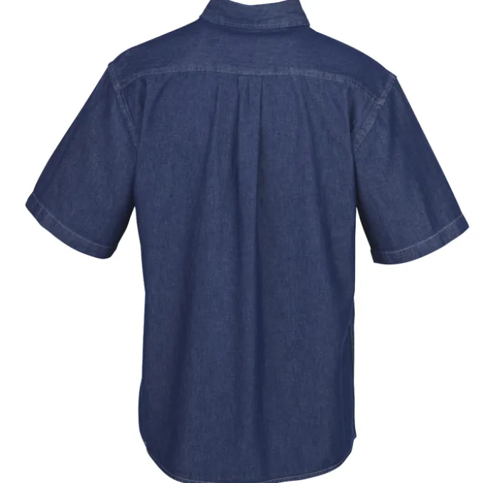 Washed Denim Short Sleeve Shirt - Men's
