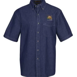 Washed Denim Short Sleeve Shirt - Men's