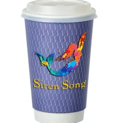 Waves Full Color Insulated Paper Cup with Lid - 16 oz.