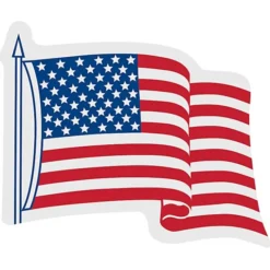 Waving Flag Sticker - Adhesive on Back