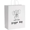 White Kraft Paper Shopping Bag - 15-3/4 inches x 13 inches - 24 hr
