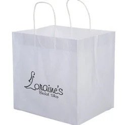 White Kraft Wide Gusset Paper Bag - 12 inches x 12 inches