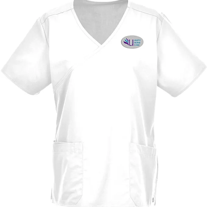 Wink Mechanical Stretch Mock Wrap Top - Ladies'