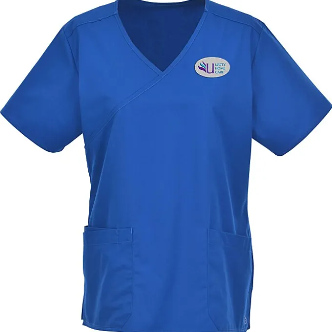 Wink Mechanical Stretch Mock Wrap Top - Ladies'