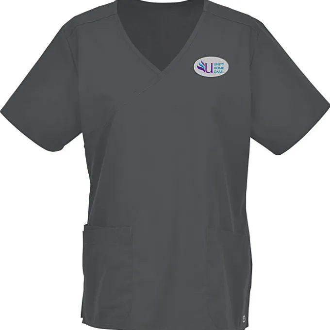 Wink Mechanical Stretch Mock Wrap Top - Ladies'