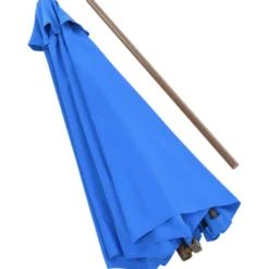 Wood Look Tilting Market Umbrella - 9 foot Arc