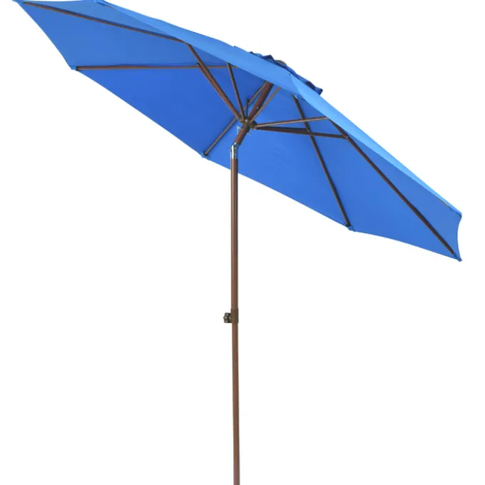 Wood Look Tilting Market Umbrella - 9 foot Arc