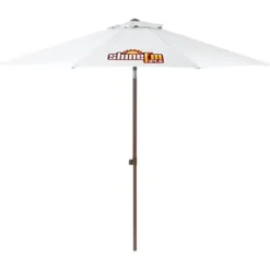 Wood Look Tilting Market Umbrella - 9 foot Arc