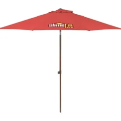 Wood Look Tilting Market Umbrella - 9 foot Arc
