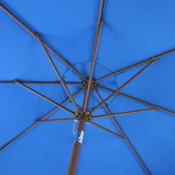 Wood Look Tilting Market Umbrella - 9 foot Arc