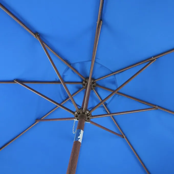 Wood Look Tilting Market Umbrella - 9 foot Arc