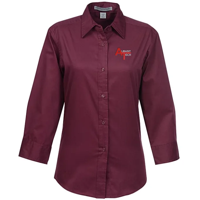 Workplace Easy Care 3/4 Sleeve Twill Shirt - Ladies'