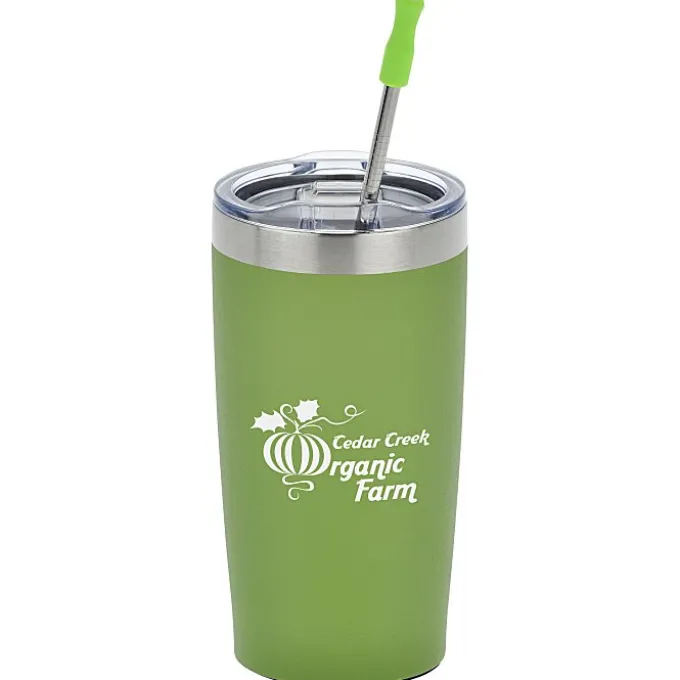 Yowie Vacuum Tumbler with Stainless Straw Set - 18 oz - Powder Coat