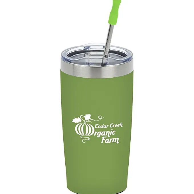 Yowie Vacuum Tumbler with Stainless Straw Set - 18 oz - Powder Coat
