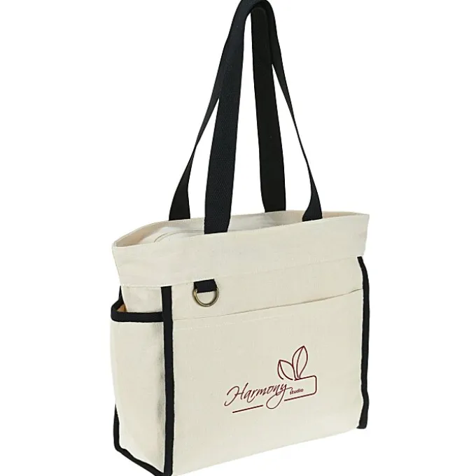 Zippered 10-oz Cotton Accent Tote
