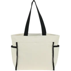 Zippered 10-oz Cotton Accent Tote - Full Color
