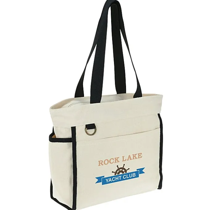 Zippered 10-oz Cotton Accent Tote - Full Color
