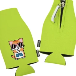 Zip-up Bottle Koozie® Cooler with Opener
