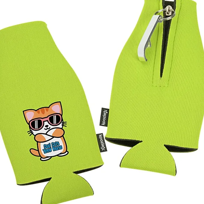Zip-up Bottle Koozie® Cooler with Opener