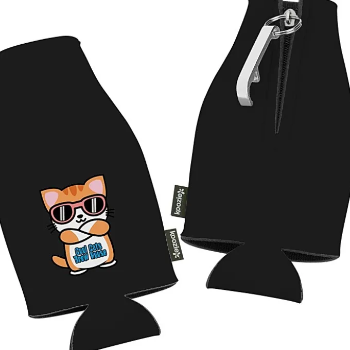 Zip-up Bottle Koozie® Cooler with Opener