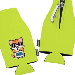 Zip-up Bottle Koozie® Cooler with Opener