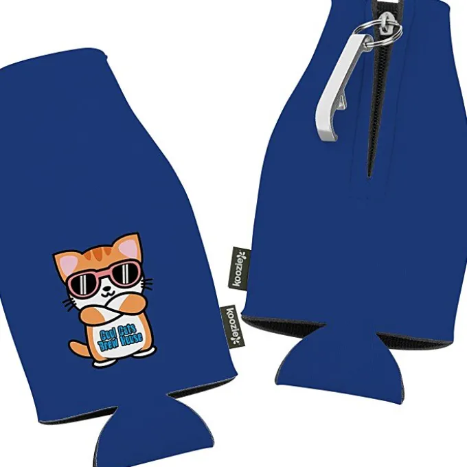 Zip-up Bottle Koozie® Cooler with Opener